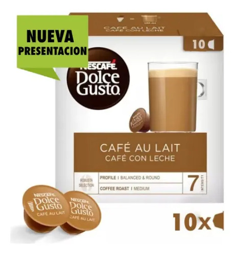 CAPSULAS CAFE NESCAFE DOLCE GUSTO AU LAIT 10CAP