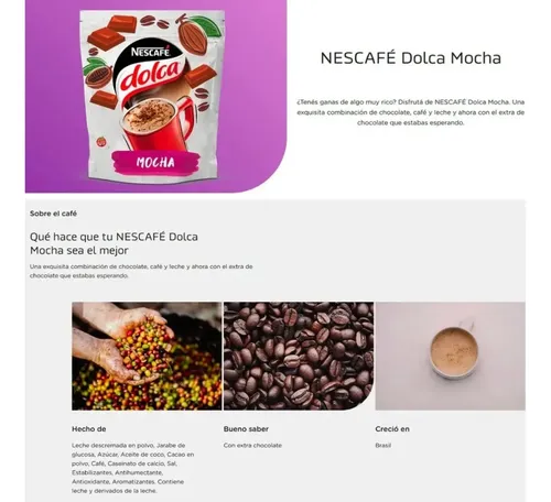 PACK X8 CAFE NESCAFE DOLCA MOCHA 125G