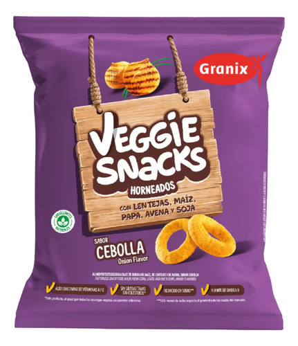 VEGGIE SNACKS CEBOLLA 90G - GRANIX