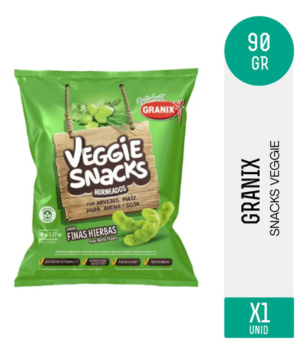 VEGGIE SNACKS FINAS HIERBAS 90G - GRANIX