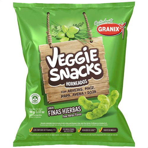 VEGGIE SNACKS FINAS HIERBAS 90G - GRANIX