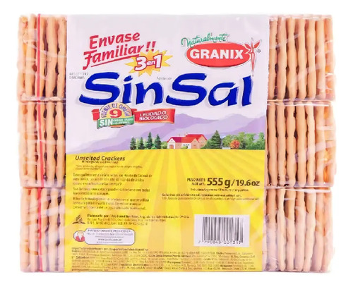 GALLETITAS GRANIX DE AGUA SIN SAL 3EN1 600G