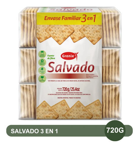 GALLETITAS DE AGUA GRANIX SALVADO 3EN1 720G
