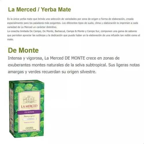 YERBA MATE LA MERCED DE MONTE 500G