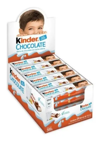 CHOCOLATE KINDER BARRA CAJA X24 UNIDADES 300G