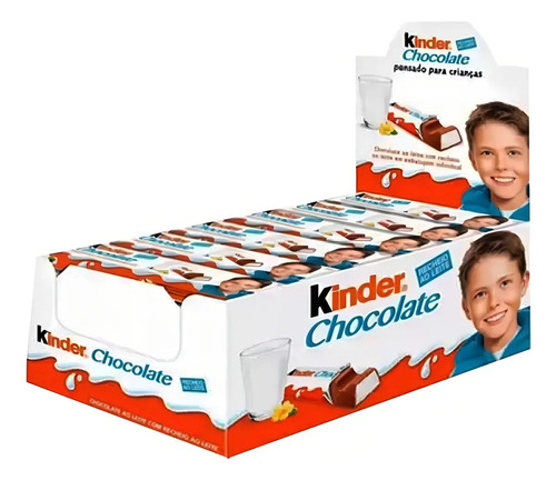 CHOCOLATE KINDER BARRA CAJA X24 UNIDADES 300G