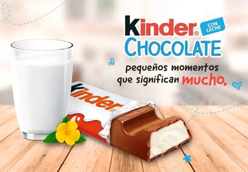 CHOCOLATE KINDER BARRA CAJA X24 UNIDADES 300G