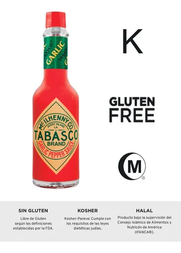 SALSA PICANTE TABASCO GARLIC 60ML