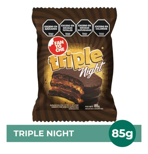 ALFAJOR FANTOCHE TRIPLE NIGHT 85G CAJA X12 UNIDADES
