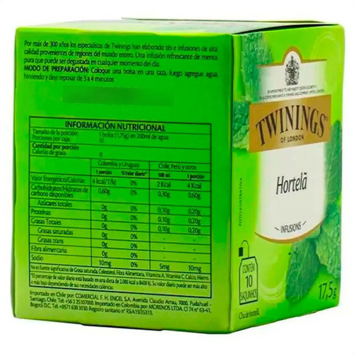 TE TWININGS MENTA PURA 10SAQ 17,5G