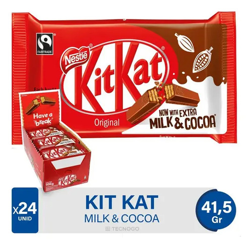 CHOCOLATE KIT KAT EXTRA MILK & COCOA 41,5G BOX X24