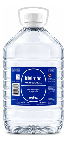 ALCOHOL ETILICO AL 96% BIDON 5 LITROS BIALCOHOL PORTA