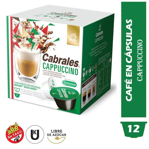 PACK X3 CAPSULAS DE CAFE CABRALES CAPPUCCINO 12CAP