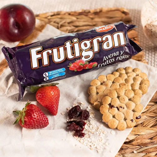 PACK X6 GALLETITAS FRUTIGRAN AVENA FRUTOS ROJOS 250G - GRANIX
