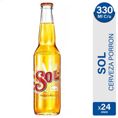 PACK X24 CERVEZA SOL PORRON 330ML