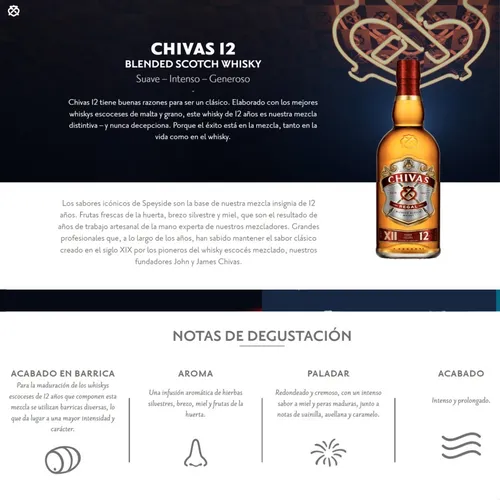 WHISKY CHIVAS REGAL 12 AÑOS 1 LITRO + 1 VASO CLASICO 350ML