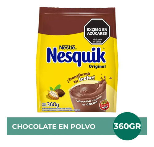 PACK X6 CHOCOLATADA NESQUIK EN POLVO NESTLE 360G