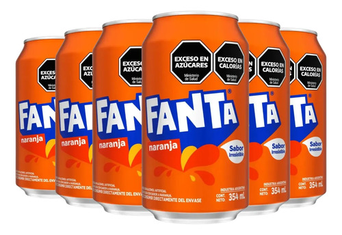 PACK X6 FANTA NARANJA LATA 354ML