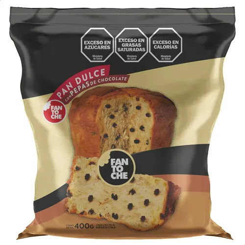 PAN DULCE FANTOCHE CON CHIPS DE CHOCOLATE 400GR