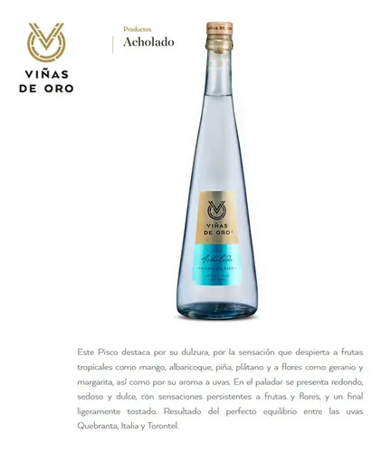 LICOR PISCO ACHOLADO VIÑAS DE ORO 750ML - PERU