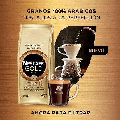 CAFE NESCAFE MOLIDO GOLD SUAVE 250G