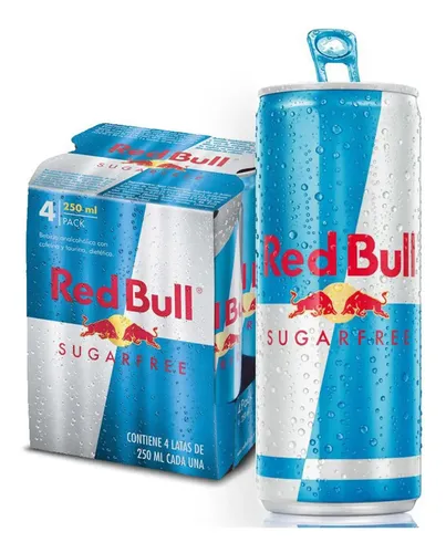 PACK X4 RED BULL SIN AZUCAR LATAS 250ML