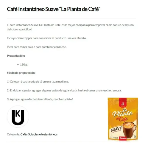 PACK X3 CAFE INSTANTANEO LA PLANTA DE CAFE CABRALES 110G