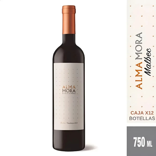CAJA X12 VINO ALMA MORA MALBEC TINTO 750ML