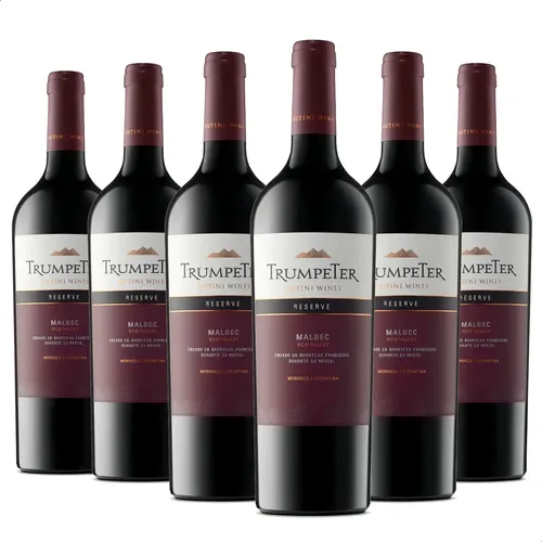 PACK X6 VINO TRUMPETER RESERVE MALBEC 750ML