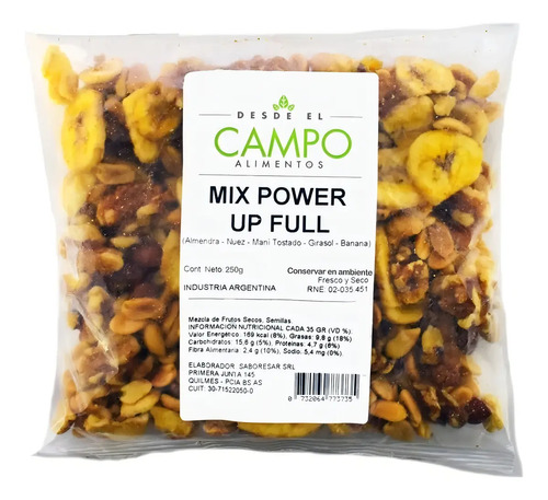 MIX FRUTOS SECOS MIX POWER UP FULL DESDE EL CAMPO 250G