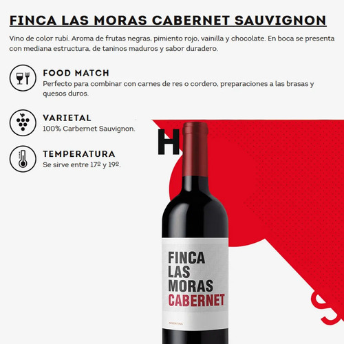 VINO FINCA LAS MORAS CABERNET SAUVIGNON 750ML