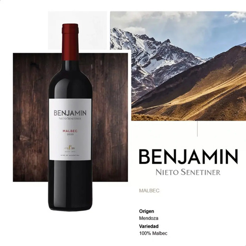VINO BENJAMIN MALBEC 750ML