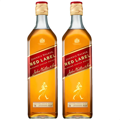 PACK X2 WHISKY JOHNNIE WALKER RED LABEL 750ML
