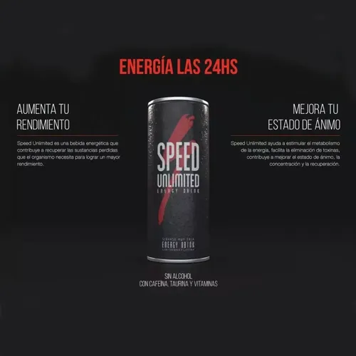 PACK X6 SPEED ENERGIZANTE UNLIMITED LATA 250 ML