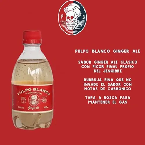 AGUA TONICA PULPO BLANCO GINGER ALE 350ML