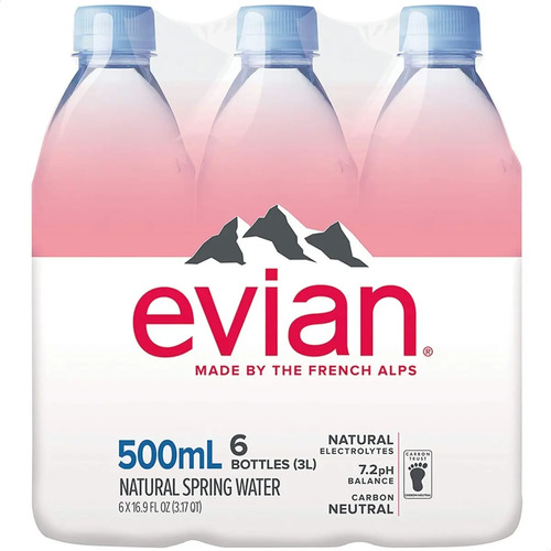 PACK X6 AGUA MINERAL EVIAN 500ML