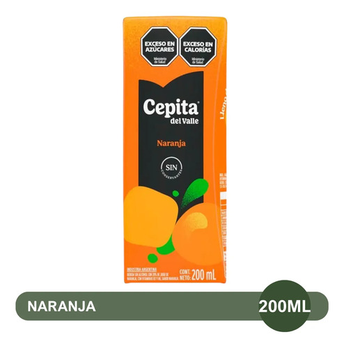 PACK X6 JUGO DE NARANJA CEPITA DEL VALLE 200ML