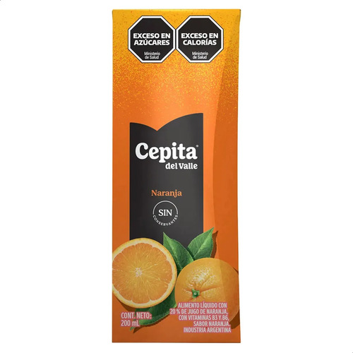 PACK X12 JUGO DE NARANJA CEPITA DEL VALLE 200ML