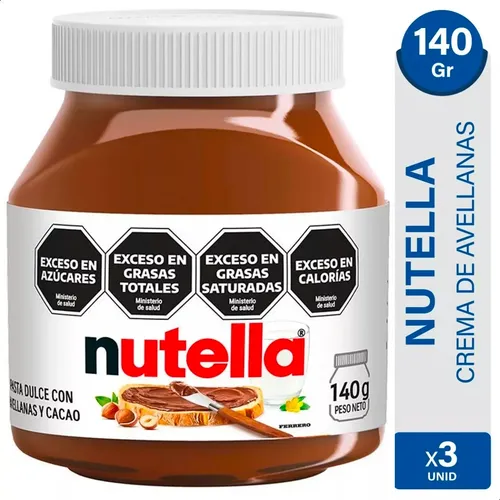PACK X3 CHOCOLATE NUTELLA 140G - FERRERO