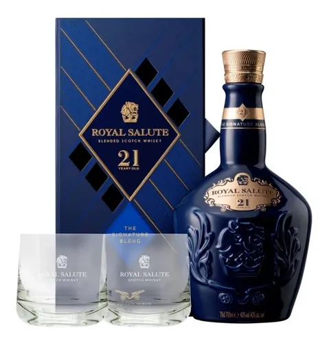 COMBO WHISKY CHIVAS ROYAL SALUTE 21 AÑOS + 2 VASOS - PERNOD