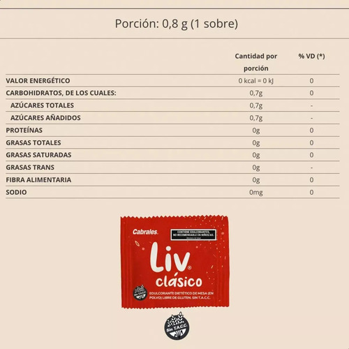 PACK X3 CAJAS EDULCORANTE CABRALES X50 SOBRES 40G