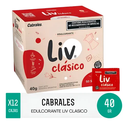 PACK X12 CAJAS EDULCORANTE CABRALES X50 SOBRES 40G
