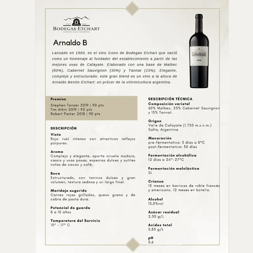 PACK X3 VINO ARNALDO B GRAN RESERVA 750ML