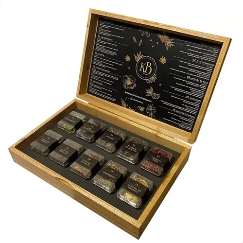 ESTUCHE MADERA MIXOLOGIA BOTANICA KAIA X10 BOTANICOS