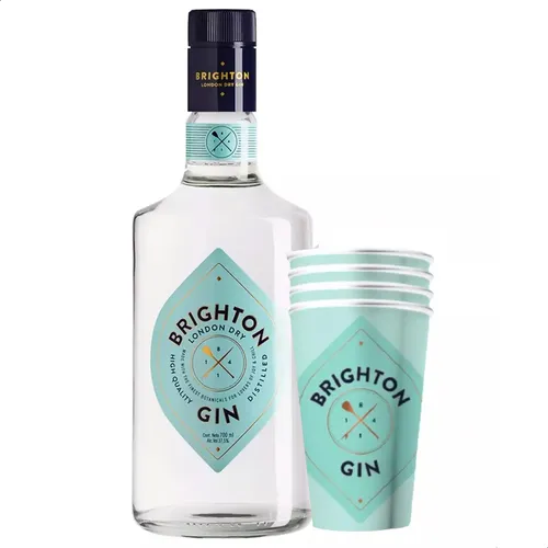COMBO GIN BRIGHTON 700ML + 4 VASOS POLIPAPEL - PERNOD