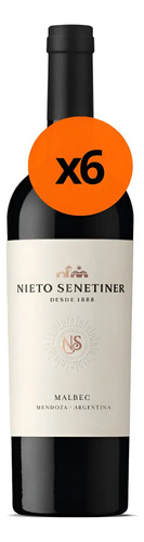 PACK X6 VINO NIETO SENETINER MALBEC 750ML
