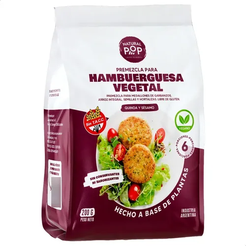PREMEZCLA HAMBURGUESA NATURAL POP VEGETAL 210G