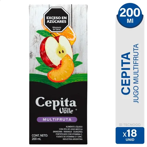 PACK X18 JUGO CEPITA DEL VALLE MULTIFRUTA 200ML