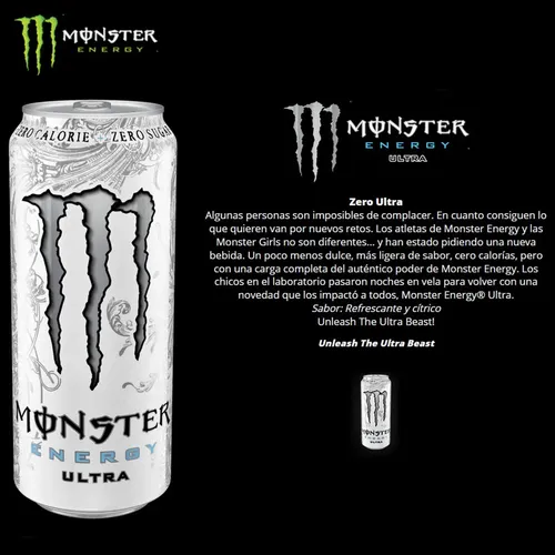PACK X24 BEBIDA ENERGIZANTE MONSTER ENERGY ULTRA 473ML SIN AZUCAR