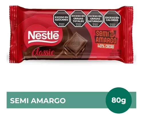 PACK X6 CHOCOLATE NESTLE CLASSIC SEMIAMARGO 80G